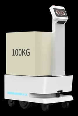 100kg 화물을 실은 저상형 자재 배송 로봇 DBOT12B